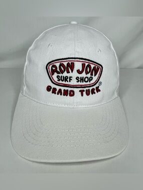 Ron Jon Surf Shop Grand Turk White Unisex Baseball Cap. Adjustable Back